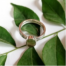 Sterling silver 9x7mm oval gemstone bezel ring